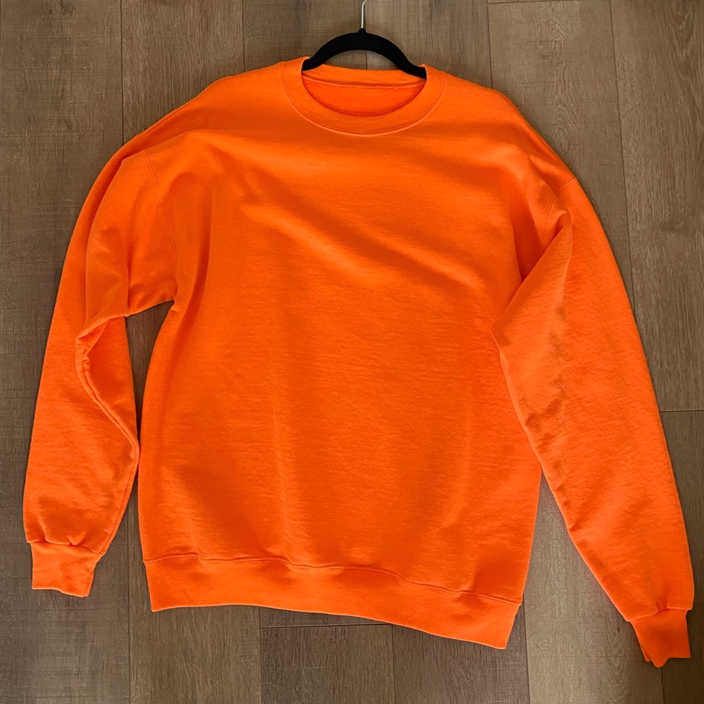 Mens Orange Crewneck Sweater